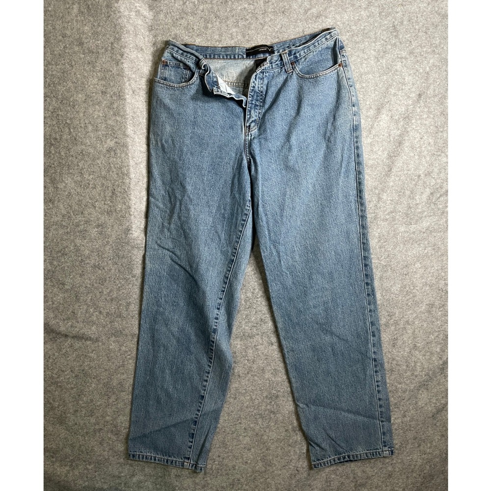 Venezia Jeans Womens 14 Average Medium Wash Straight Leg 100% Cotton Denim Blue